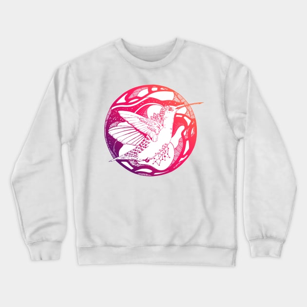 Sunset Sky Circle of The Hummingbird Crewneck Sweatshirt by kenallouis